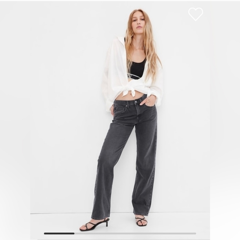 GAP Mid Rise '90s Loose Jeans Womens Size 27/4 REG Faded Black Charcoal NWT $80